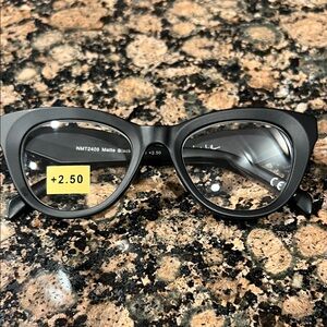 Matte Black Reading Glasses, Nicole Miller